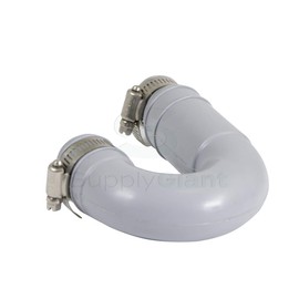 EVERCONNECT 4865 Flexible PVC Rubber Tubular Drain Trap with Stainless Steel Clamps, 1-1/2", Grey, Gray