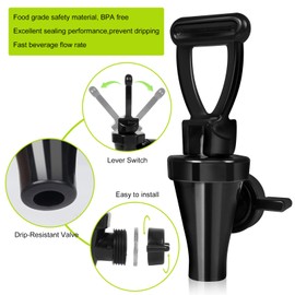 (2Pack) 03260.0002 Replacement Faucet Kit for Ice Tea Dispenser, Spigot Replacement for Tea Urn, Reusable Tea Faucet Kit with 2 Wing Nut and 2 C-Ring, BPA Free & Dishwasher Safe