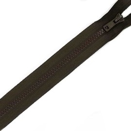 Plush Addict Heavy Duty Chunky Plastic Open-Ended Zip Fasteners for Sewing, Crafts, Clothing and Accessories - Brown - 32" (81cm)