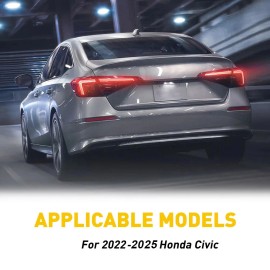 LIANGREN 6pcs Glossy Black PC Window BC Pillar Post Cover Trim For Honda Civic 2022-2025