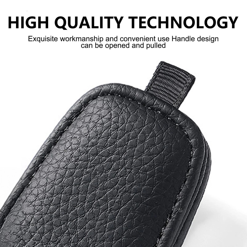 Yinore 2x Sunglasses Holders for Car Sun Visor Leather Magnetic