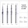 SpeTool 4Pcs/Pack Assorted R0.25~1.0 Tip 1/8" Tapered End Mill Cone