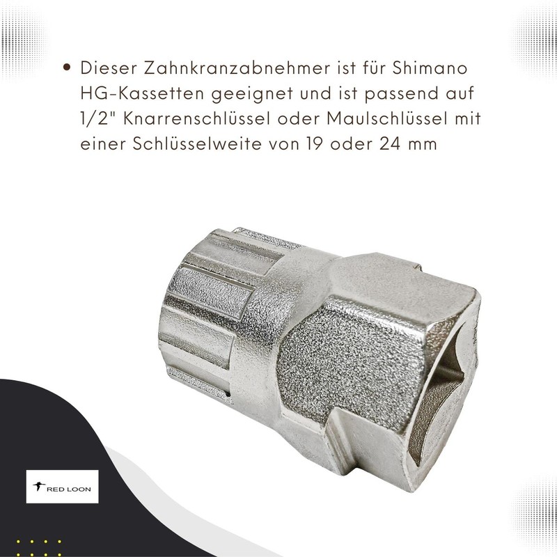 Red Loon Bicycle cassette puller sprocket mounting for Shimano HG