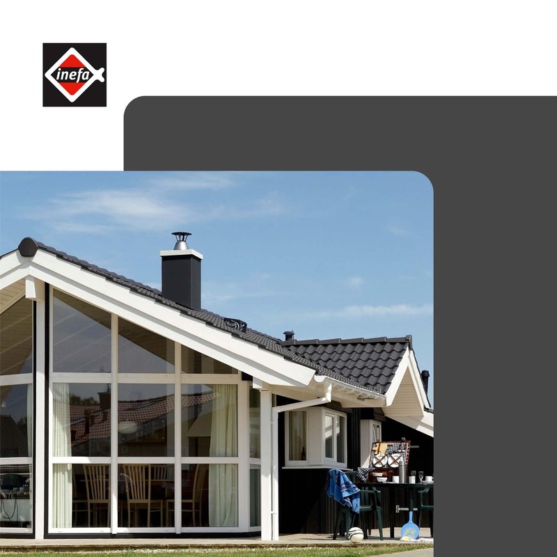 INEFA Plastic Downpipe 200 cm DN 75, Dark Brown, Gutter