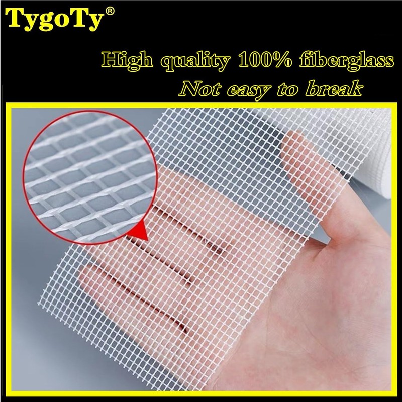 TygoTy Drywall Joint Mesh Tape 2“×180 Ft，Strong Self-Adhesive 100% Fiberglass