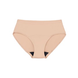 Thinx For All Leaks Hip-Hugger Underwear, Holds up to 100ml or 6tbps or 1/4 Cup Worth of Liquid*, Light Absorbency Incontinence Underwear for Women, Feminine Care, Beige, XL