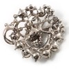 Black & White Diamante Corsage Brooch (Silver Tone)