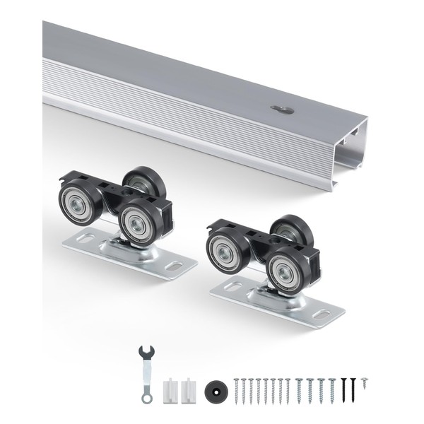 VEVOR Sliding Pocket Door Hardware Track Kit, 5ft Heavy Duty