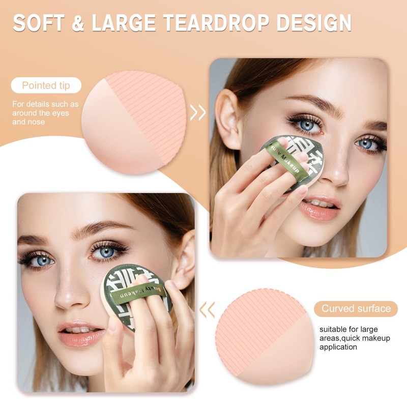 FERYES Large Teardrop Powder Puff for Powder Foundation & Concealer,