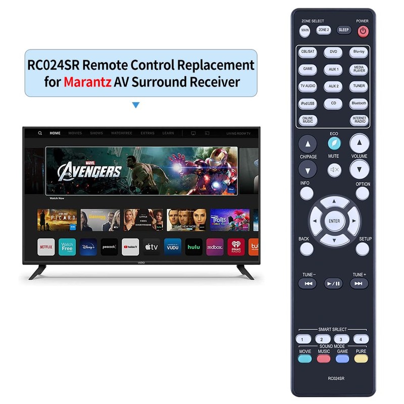 New RC024SR Replacement Remote Control for Marantz AV Receiver Compatible