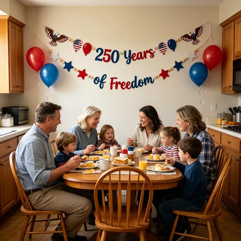 Amreich 4th of July Patriotic Garland 250 Anniversary USA Decoration