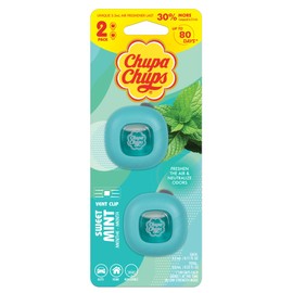 Chupa Chups Car Air Freshener, Sweet Mint - Long Lasting Car Fresheners with Fun Scents, Colorful and Vibrant Air Freshener for Car, Unique Car Freshner Perfume Deodorizer Refresher Fragrance