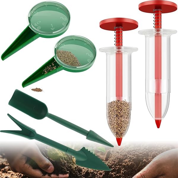 6 PCS Mini Seed Spreader, Sowing Seed Dispenser with 5