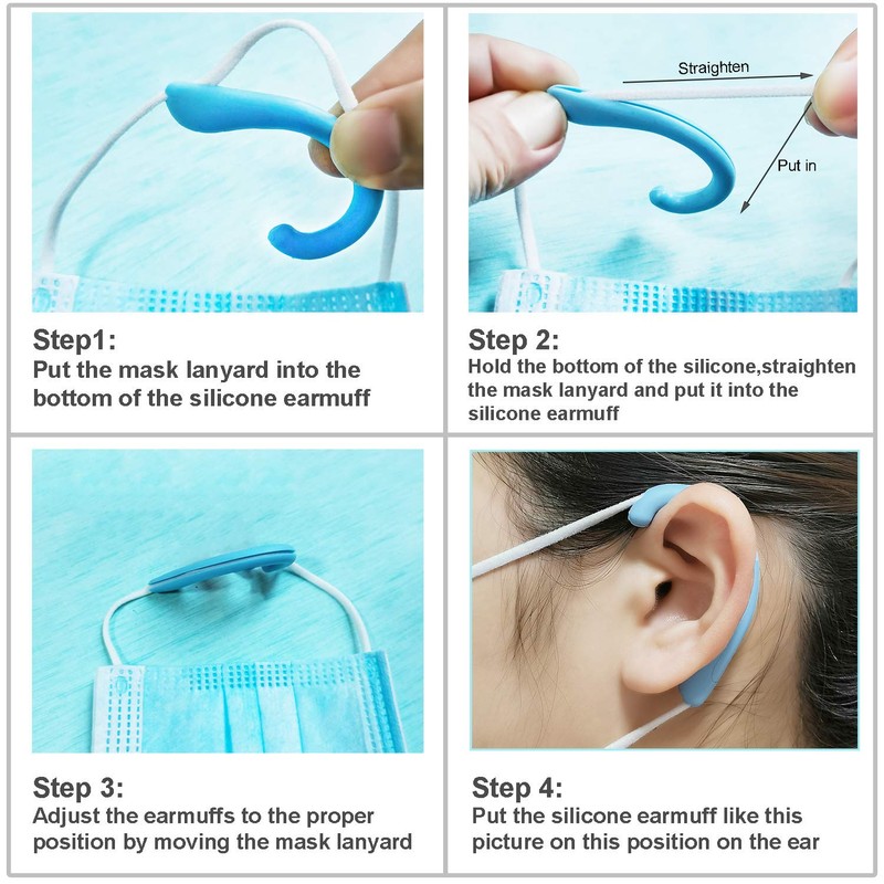 OKAICEN Soft Silicone Earloop Ear Protector Relieve Ear Discomfort Anti-Slip