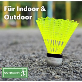 12 x Shuttlecocks, Yellow for Badminton: For Training and Competition - Shuttlecock Badminton Balls for Outdoor and Indoor Use