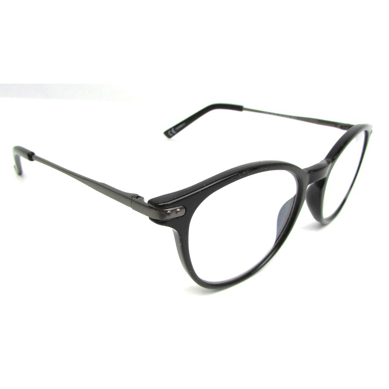 Foster Grant McKay Multifocus Round Reading Glasses Black (Black, 1.50)