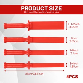 Hbxdeco 4PCS Plastic Chisel Scraper Set, 3/4", 7/8", 1", 1-1/2" Non-Marring Plastic Scraper Tool, Chemical-Resistant Wheel Weight Remover Tools for Removes Paint, Adhesive, Debris, Film (4PCS)