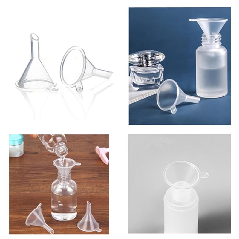 CAASFOOY Clear Mini Funnels 40 Pieces in 4 Sizes Polypropylene