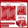 JarThenaAMCS 100Pcs Valentine's Day Luncheon Napkin Love Heart Leaves Disposable