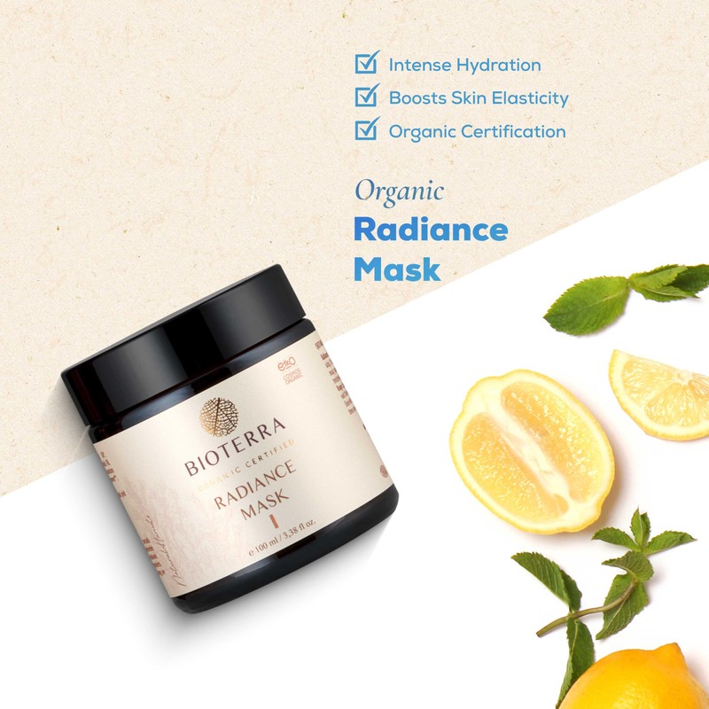 Bioterra Organic Radiance Face Mask, Natural Ingredients, Intense Hydration Formula,