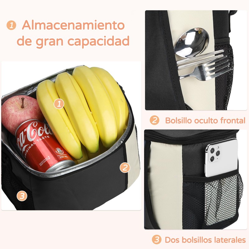 Bolsa de Almuerzo Gran Capacidad, Lonchera Para Mujer Hombre, Lonchera