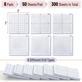 Mr. Pen- Graph Paper Sticky Notes, 6 Pads, 3x3 Inch, Graph Sticky Notes, Math Graph Paper, Graphing Sticky Notes, Grid Sticky Notes, Grid Notepad, Mini Graph Paper