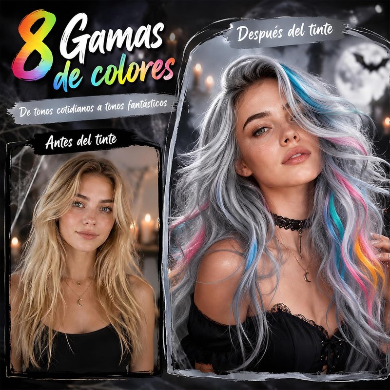 Cera Para Pintar Cabello, Tinte Temporal Para Cabello (Gris)