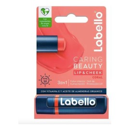 Balsamo Labial Labello Caring Beauty Coral 3 Piezas De 4.8gr