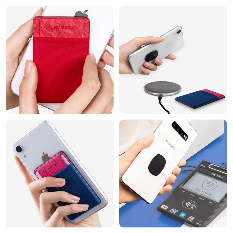 Sinjimoru Removable Cell Phone Wallet with Flap, Wireless Charging Compatible,