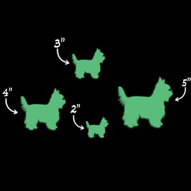 Yorkshire Terrier Dog Silhouette Glow in The Dark Sticker Decal for Phone Tablet Laptop Car Truck Window | 4" Sticker | Orange