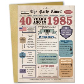 Zyulin 40th Birthday Card Gifts Men Women, 40 Year Old Birthday Decorations for Husband Wife