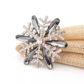 ZARD Christmas Crystal Rhinestone Large Snowflake Pin Brooch Holiday Jewelry