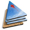 4 x Triangle Coasters - Flying Red Kite Blue Sky