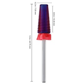 Tungsten Nail Drill Bits 5 in 1，3/32" Shank Two Way Rotary Use for Both Left and Right Handed Advanced Safety Bits Fast Remove Acrylic Nails for Manicure Pedicure (PURPLE)