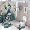 Dunmat 4 Pieces Retro Peacock Shower Curtain Set Beautiful Animal