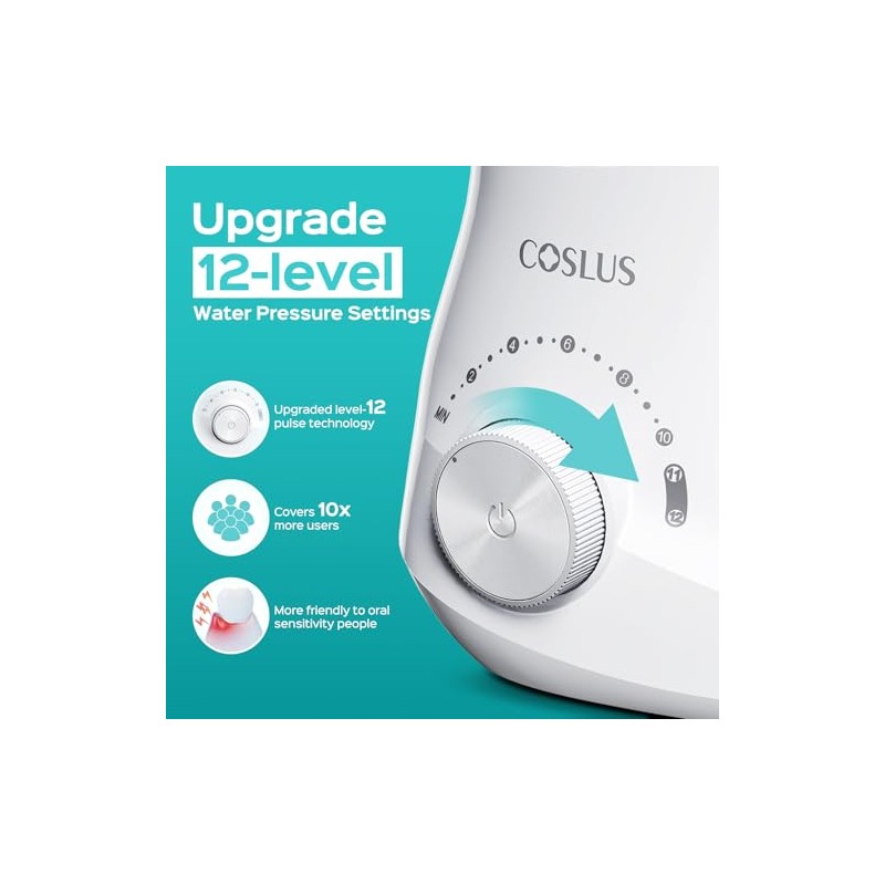 COSLUS E1 Electric Water Flosser for Teeth: Professional Dental Pick