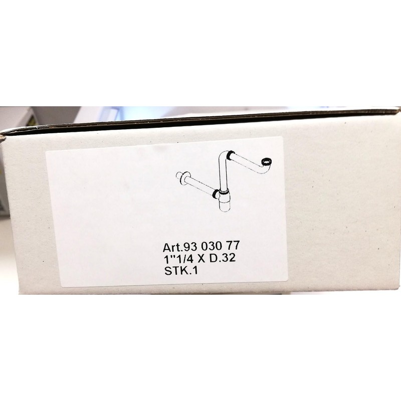 Space-saving siphon DN32 (11/4 inch) – bottle siphon, chrome-plated brass