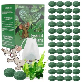 Mouse Rodent Repellent, 48 Pack Peppermint Lemon Oil Mice Repellent for Squirrel Rats Spider Pests, Natural Deterrent for Kitchen, Warehouse, Car, Cat, Indoor, Outdoor Safe for Pets & Family
