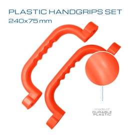 OTITU Grab Handles for Play Facilities Handles Set of 2 - Climbing Frames Handles Children's Playground Non-Slip Playhouses Stilt Houses - Handle Set 240 x 75 mm Handle Play Systems Orange