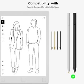 Marker Stylus Tips for Remarkable 2 Pen Tips with Nibs Removal Tool,Metal Replacement Nibs for Remarkable 1/2 Stylus/Marker Plus Pen (4+5+5 PCS-Gold/Sirvel/Black)