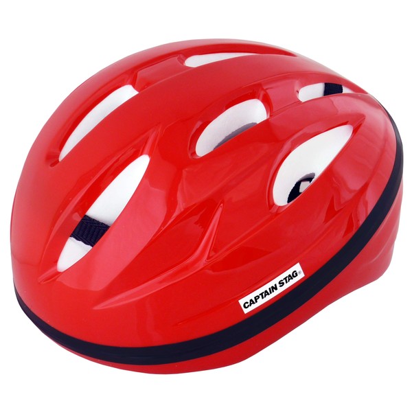 Captain Stag Y-6544 Helmet Champ Soft Shell M 21.3 - 22.8 inches (54 - 58 cm), For Children (Red)