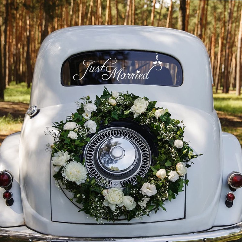 Just Married Car Decals, 3 Pcs Just Married Car Decoration