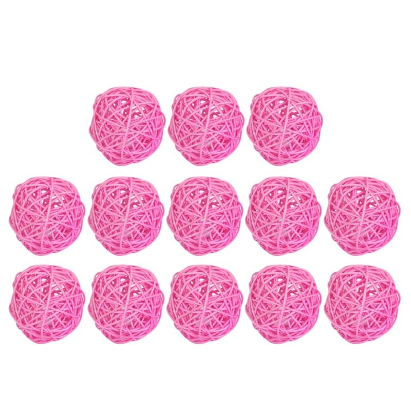 15Pcs Pink Rattan Decorative Balls for Diy Craft - Versatile