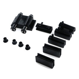 Pastlla Glass Door Pivot Hinge with Magnetic Catch and Clamp Set for Bathroom, Showcase, Cabinet Doors (Black)