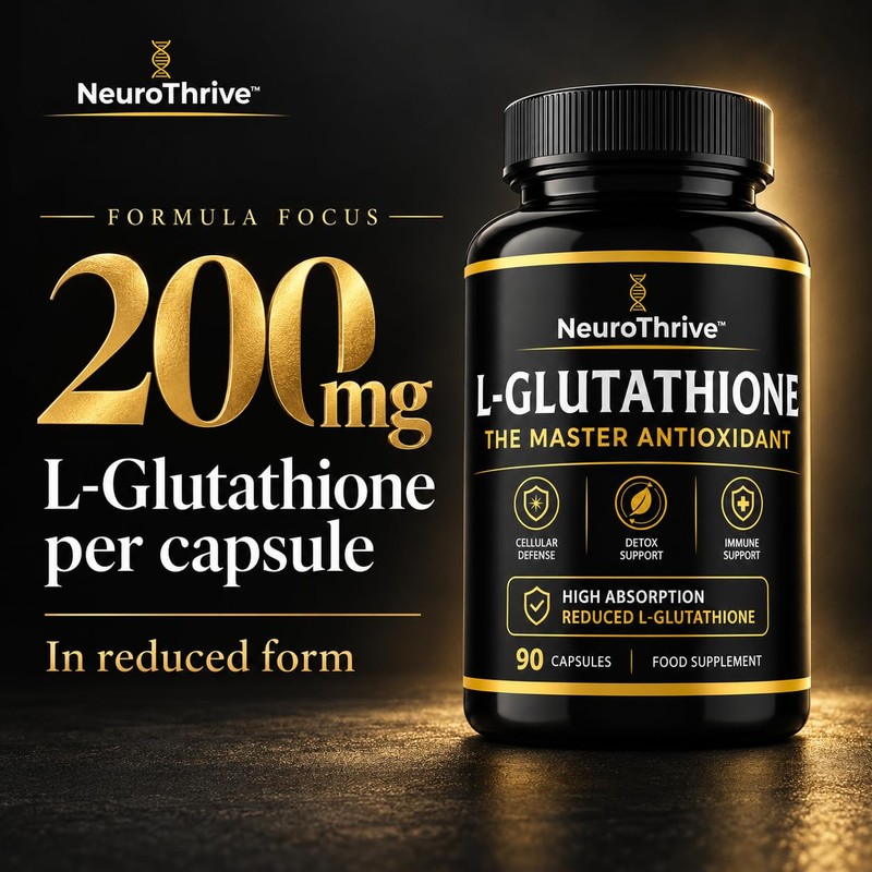 NeuroThrive Reduced L-Glutathione (GSH) 200mg, 90 Vegan Capsules