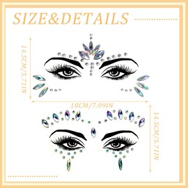 LQIOACU 2 Stück Glitzer gesicht, Glitzer tattoo, Festival glitzer gesicht, Gesichtstattoo karneval