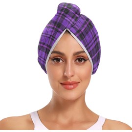 Toallas de microfibra para cabello rizado con botones para pelo rizado y pelo corto con toallas de pelo rizado para cabello de mujer, paquete de 2