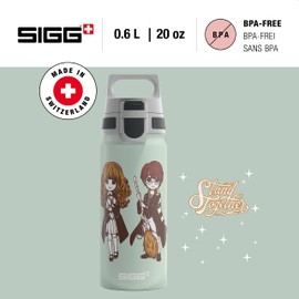 Sigg - Children's aluminium drinking bottle - WMB One Stand Together - Suitable for carbonated drinks - Leak-proof - Feather light - BPA-free - Climate neutral certified - Grey - 0.6 L