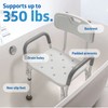 Medline Shower Chair with Backrest and Padded Armrests - 350