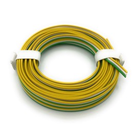 BELI-BECO L318/5 Cable - Copper Stranded Wire 3 x 0.14 mm² (1 x 18 x 0.10 mm) - Treble Cable - 5 m Ring (Trix Colours: Yellow/White/Green)